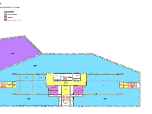 Location bureaux 455 m² non divisibles