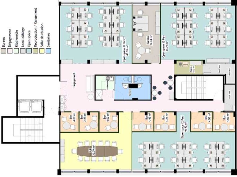 Location bureaux 250 m² divisibles à partir de 100 m²