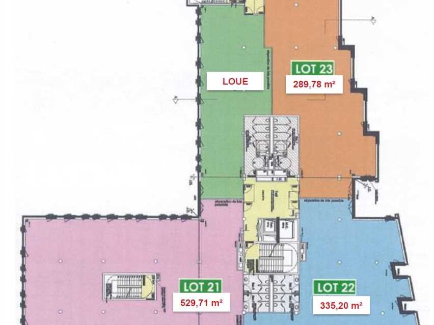 Location bureaux 2502 m² divisibles à partir de 191 m²