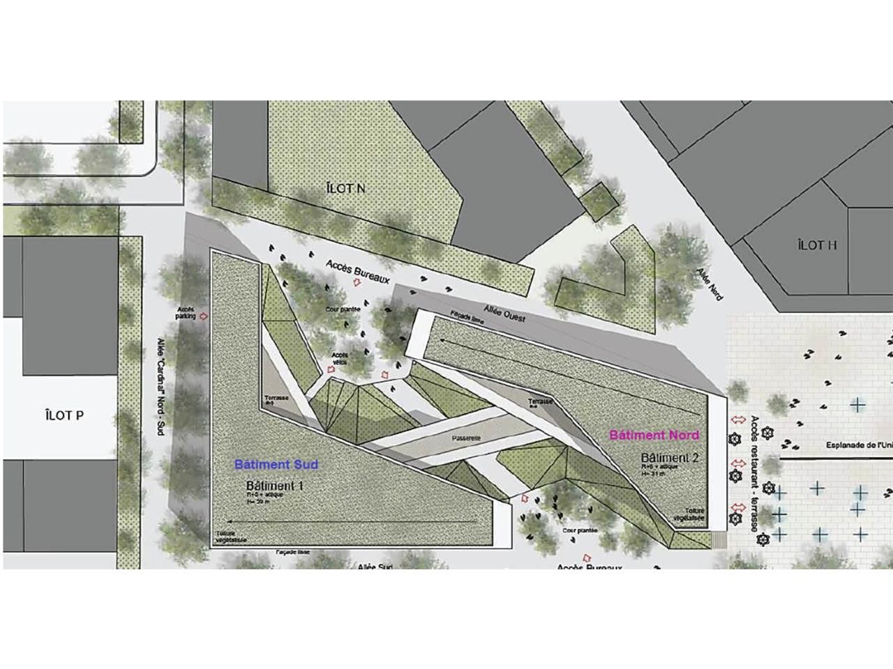 Bel immeuble au pied de la place Makeba et de la 