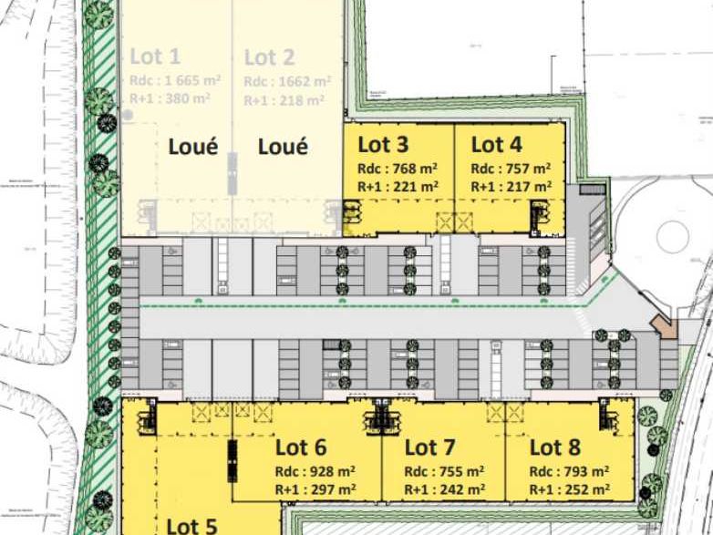 Location entrepots 4126 m² divisibles à partir de 989 m²