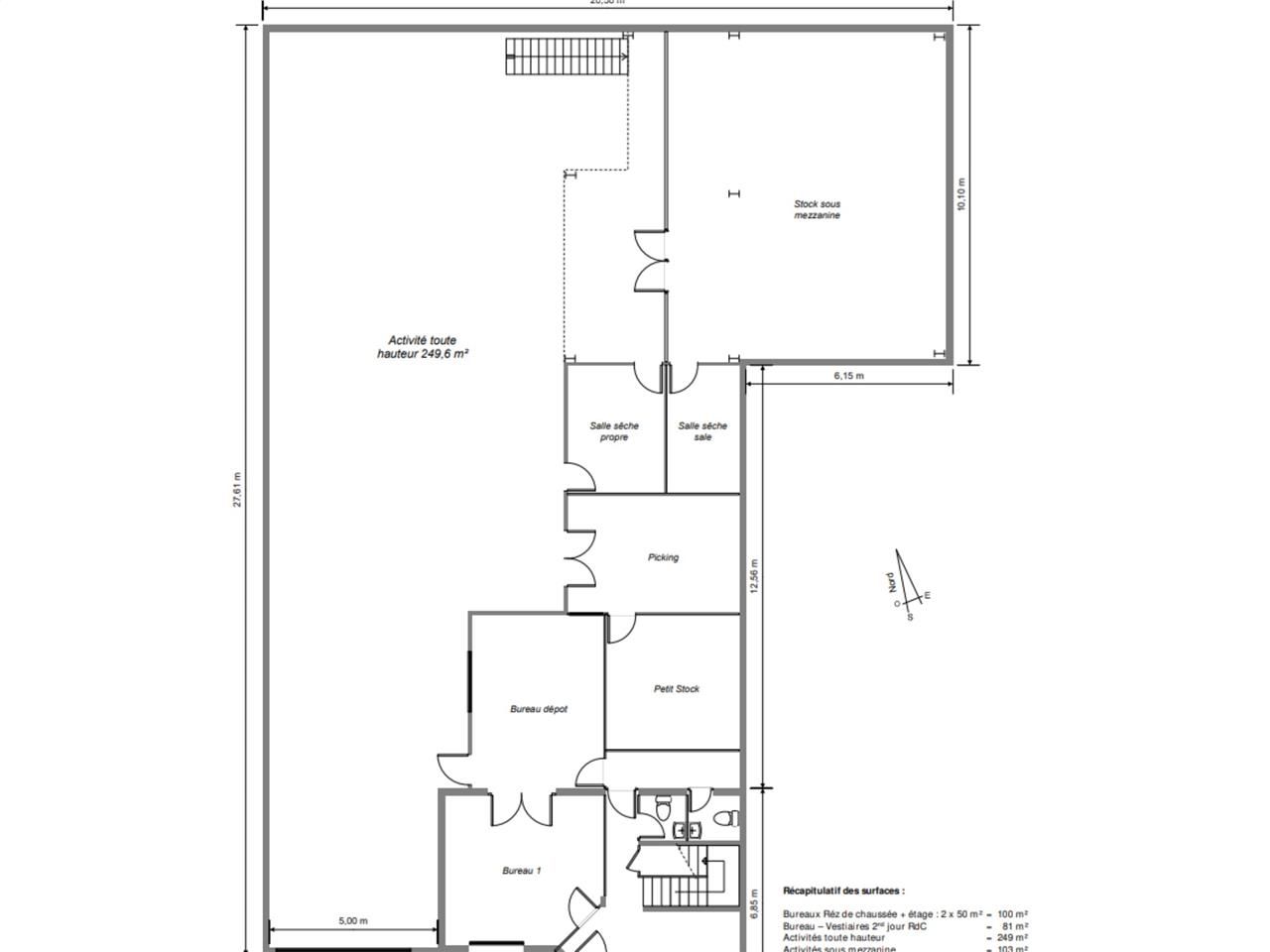 Locaux d'activité de 715 m² à louer sur la commun