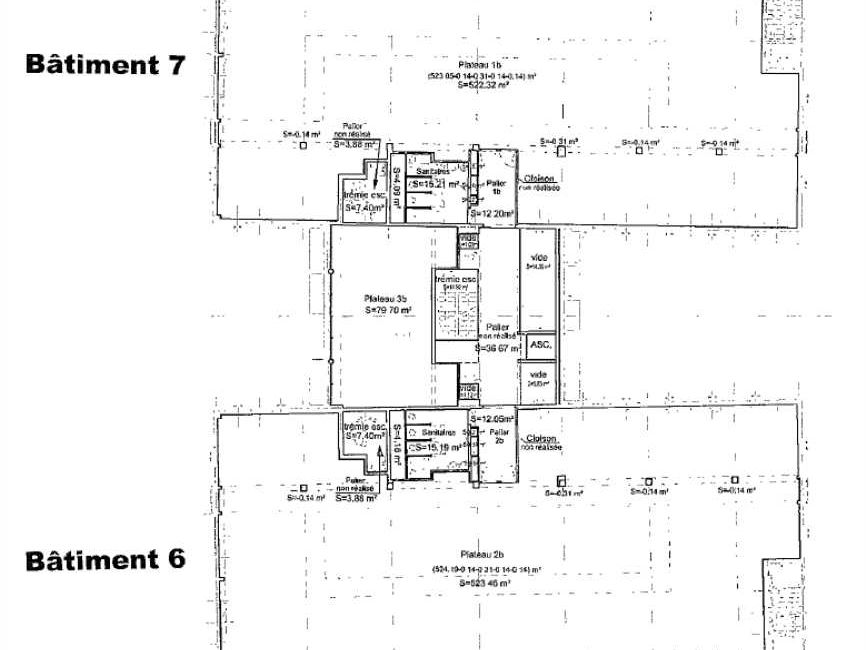 Vente bureaux 3111 m² divisibles à partir de 93 m²