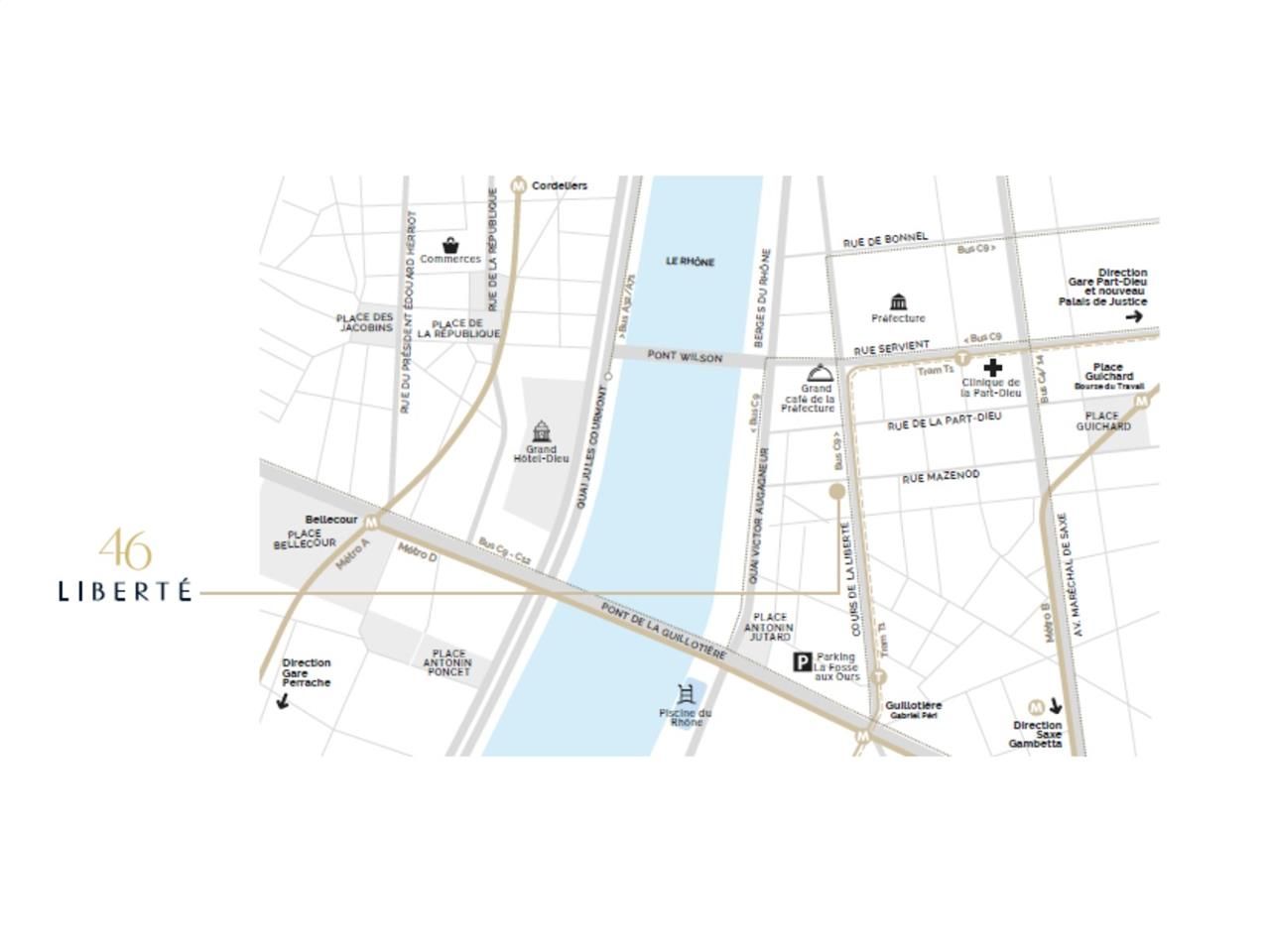 À deux pas de la Préfecture et du Palais de Justi