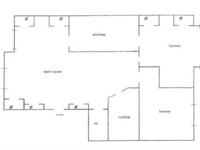 Location bureaux 100 m² non divisibles