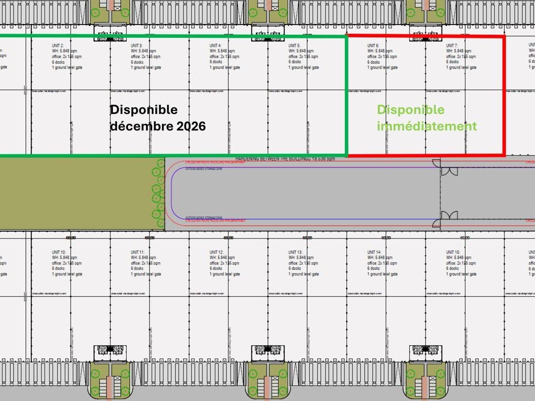 42852 m² pour cetentrepôts classe a en location à Calais