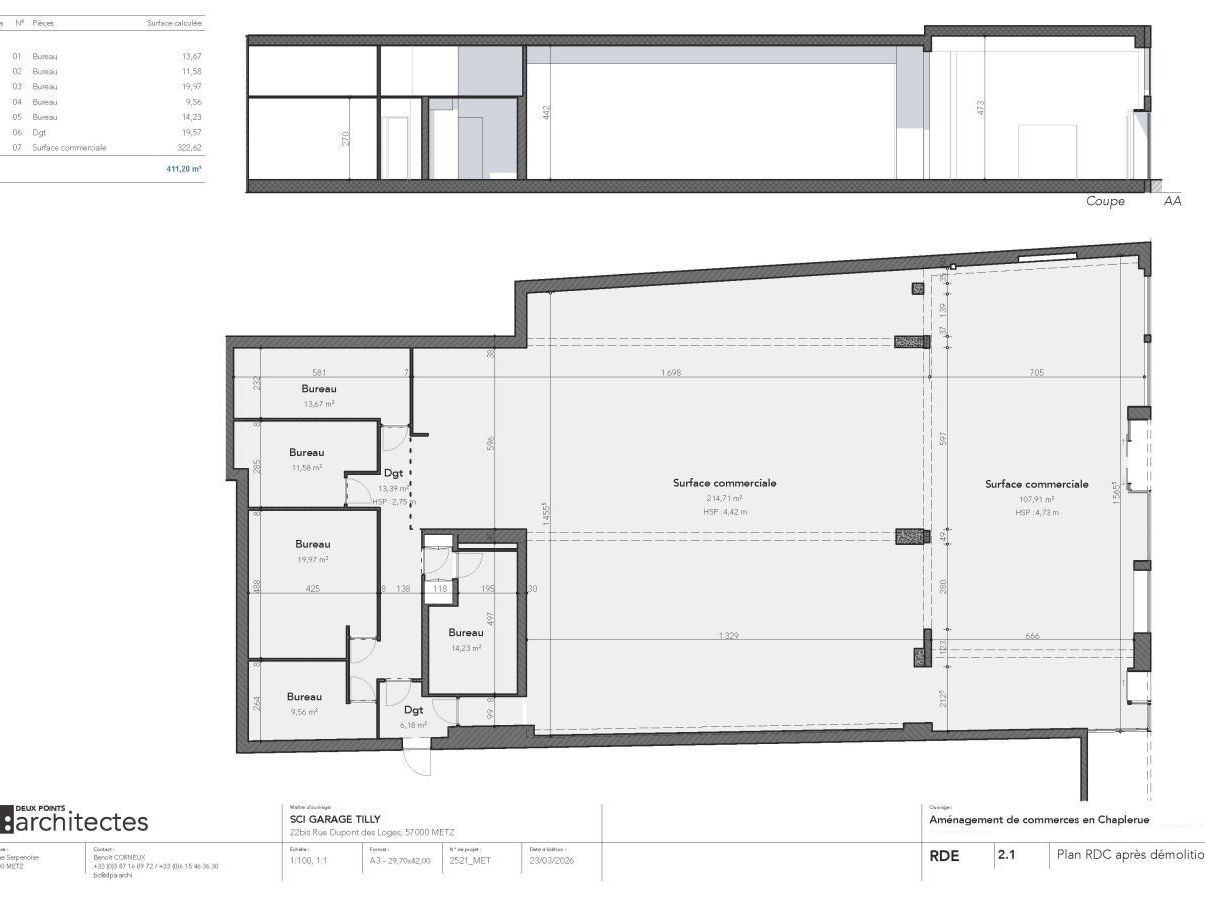 Location Local commercial 411.2 m² non divisibles 57000 Metz