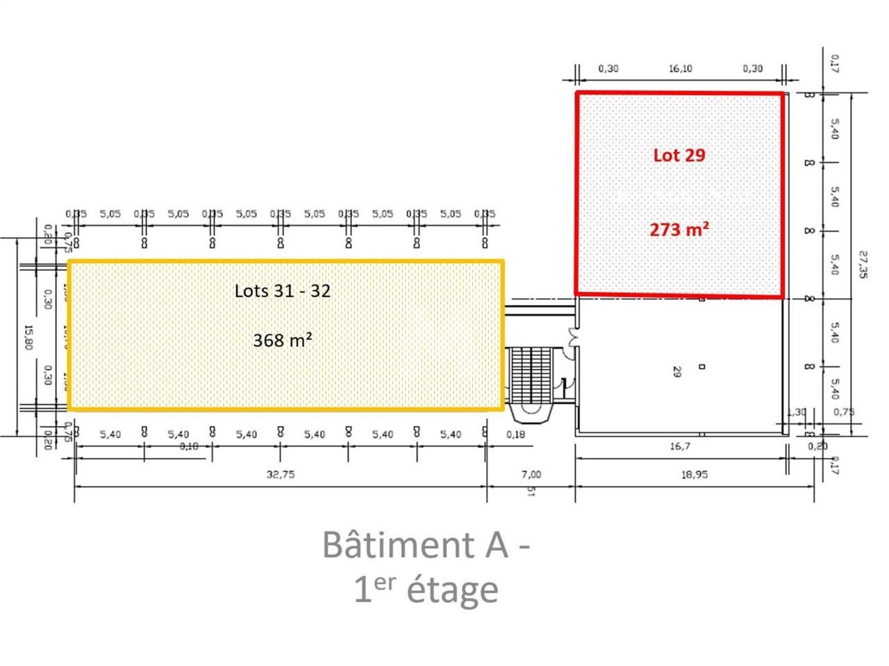 Location bureaux 1499 m² divisibles à partir de 273 m²