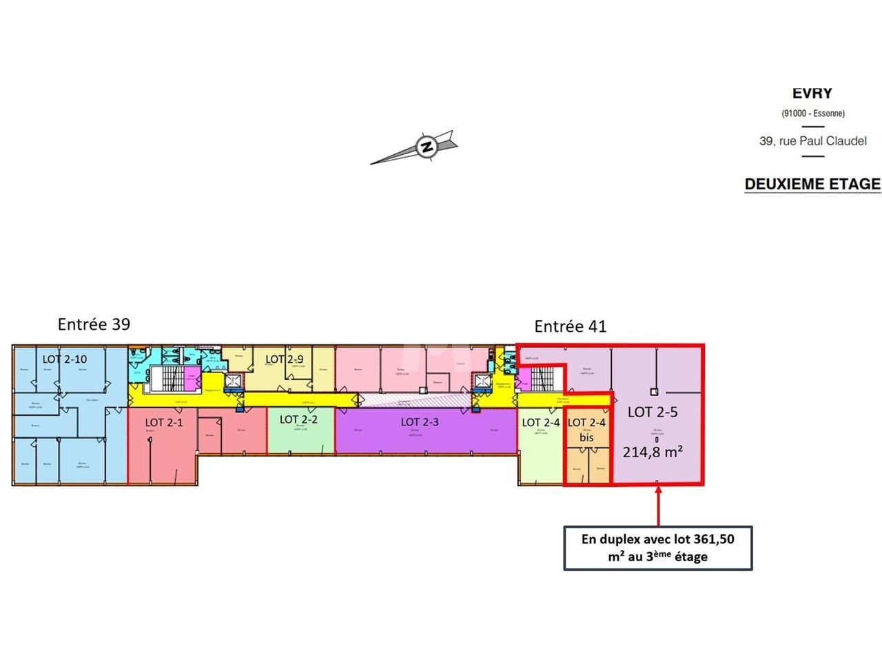 Location bureaux 2093 m² divisibles à partir de 48 m²