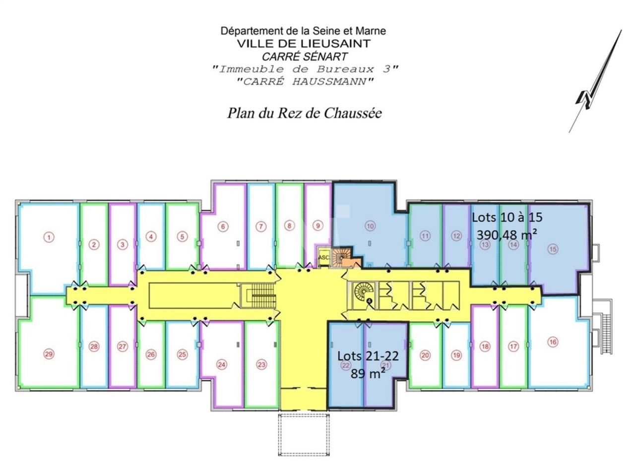 Location bureaux 1649 m² divisibles à partir de 89 m²