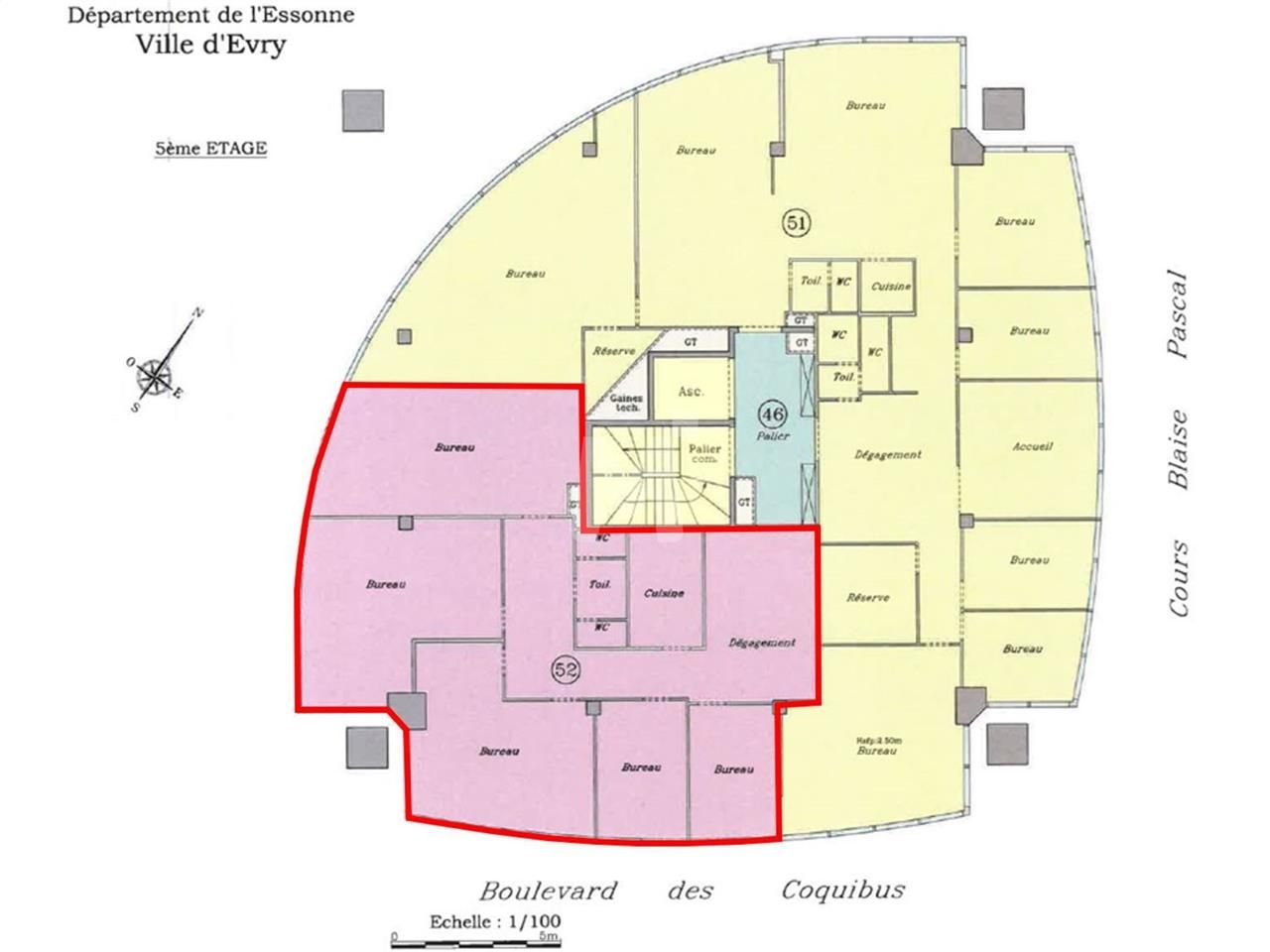 Vente bureaux 158 m² non divisibles