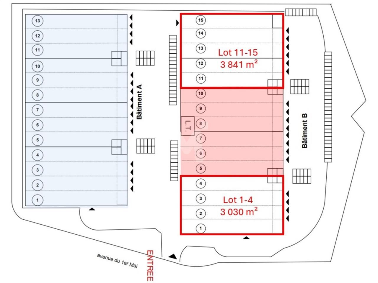 Location entrepots 6871 m² divisibles à partir de 3030 m²