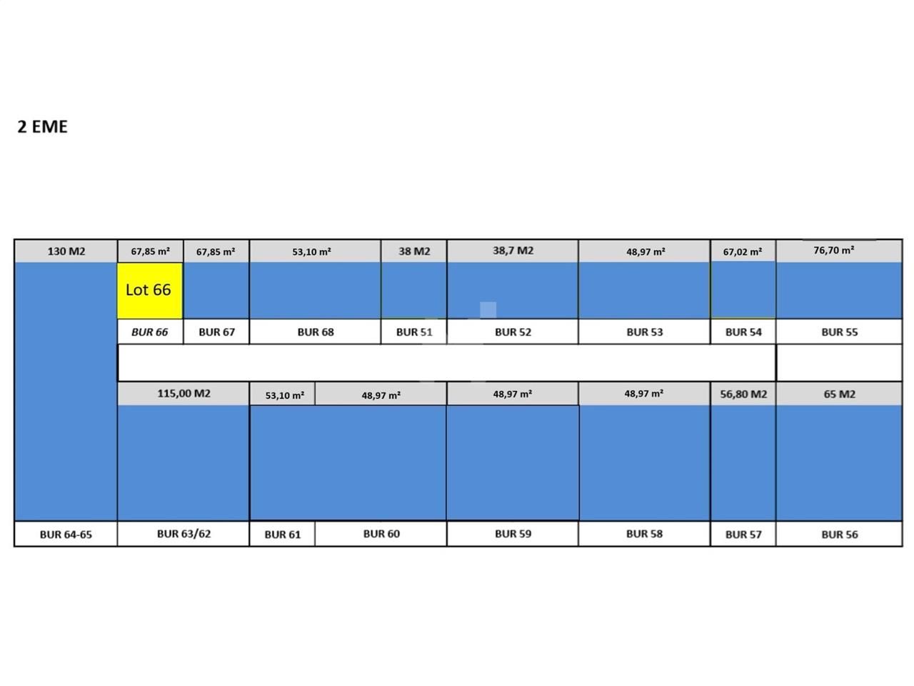 Vente bureaux 58 m² non divisibles
