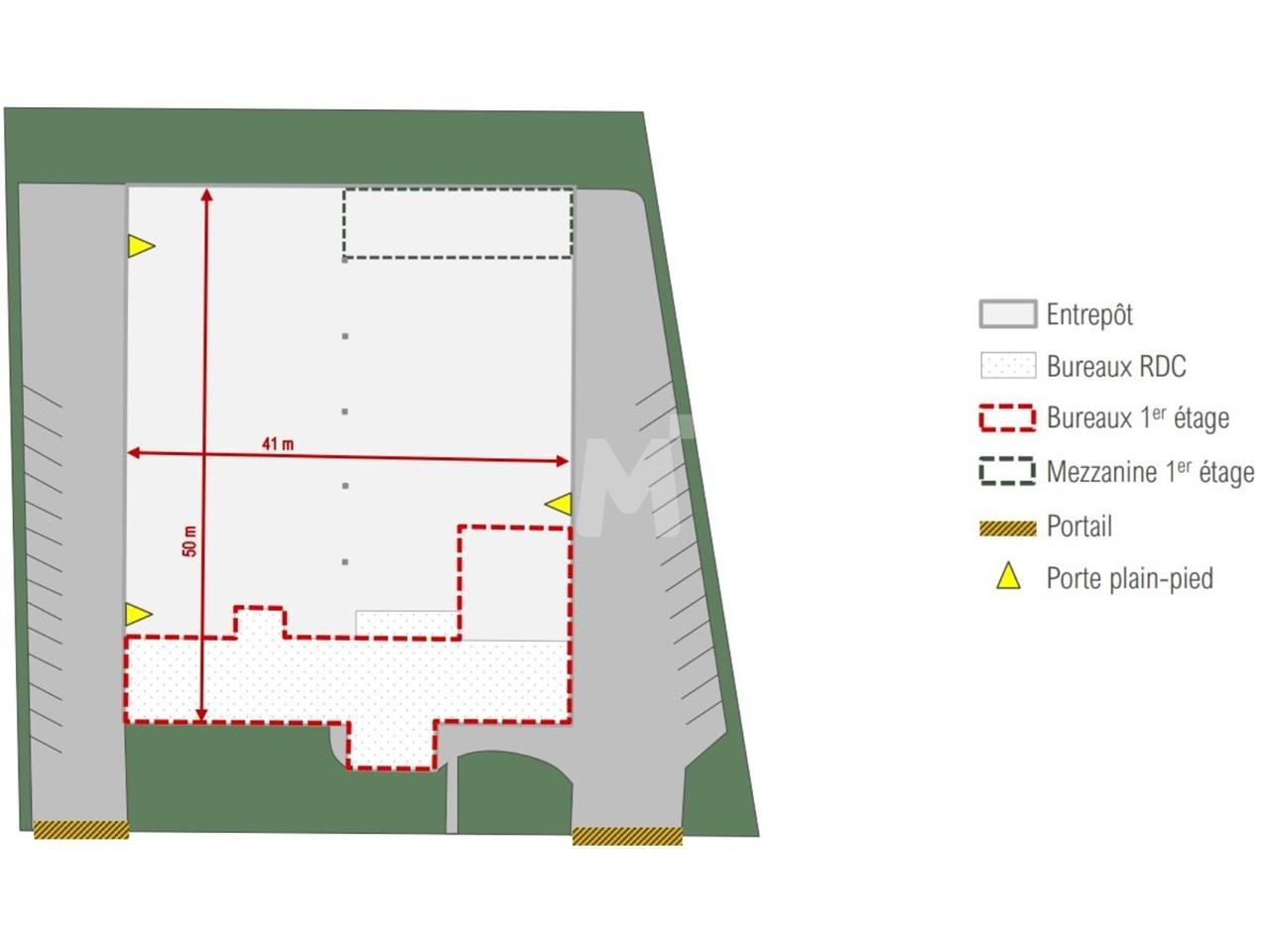 Location entrepots 2596 m² non divisibles