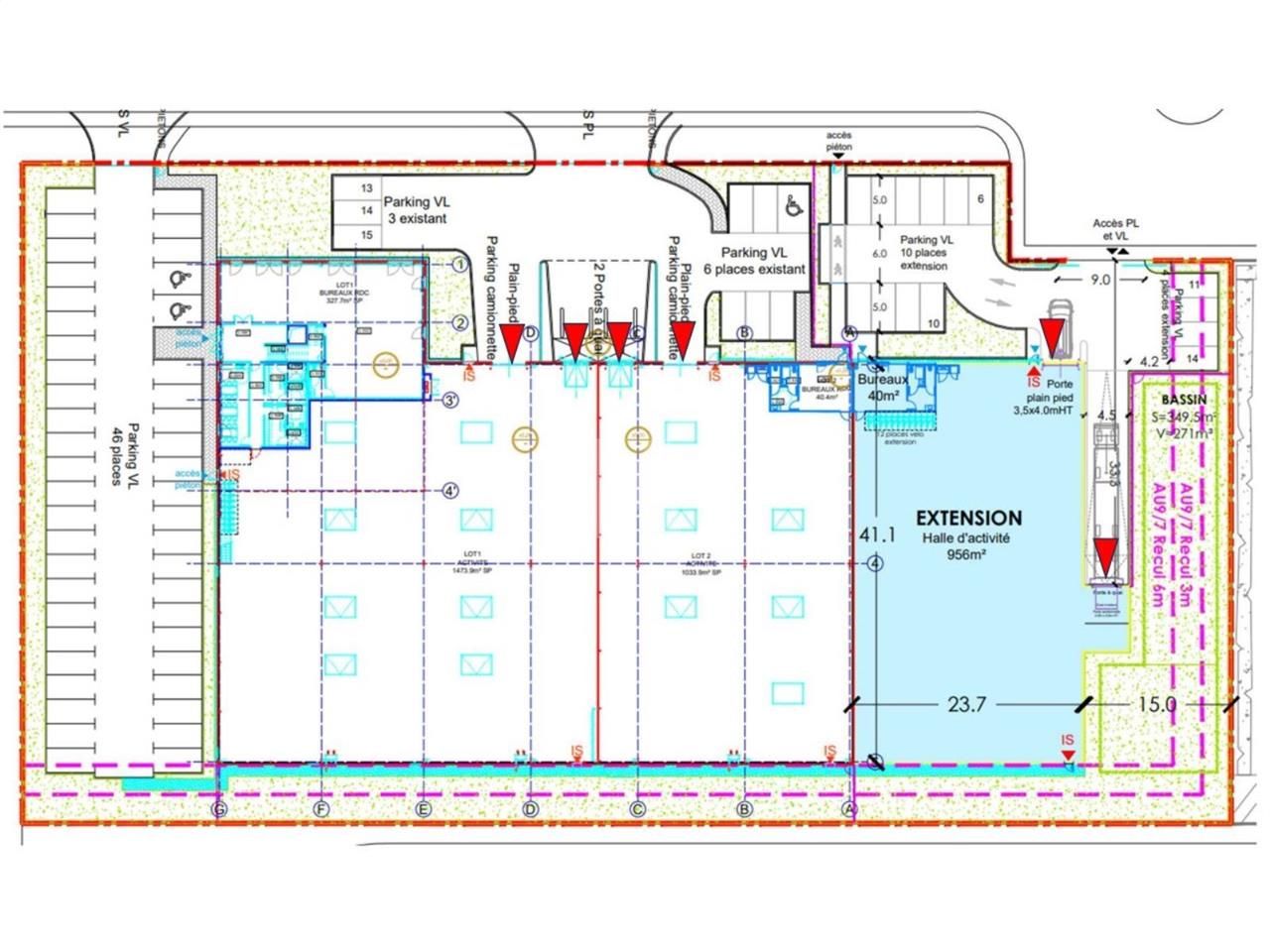 Location entrepots 996 m² non divisibles