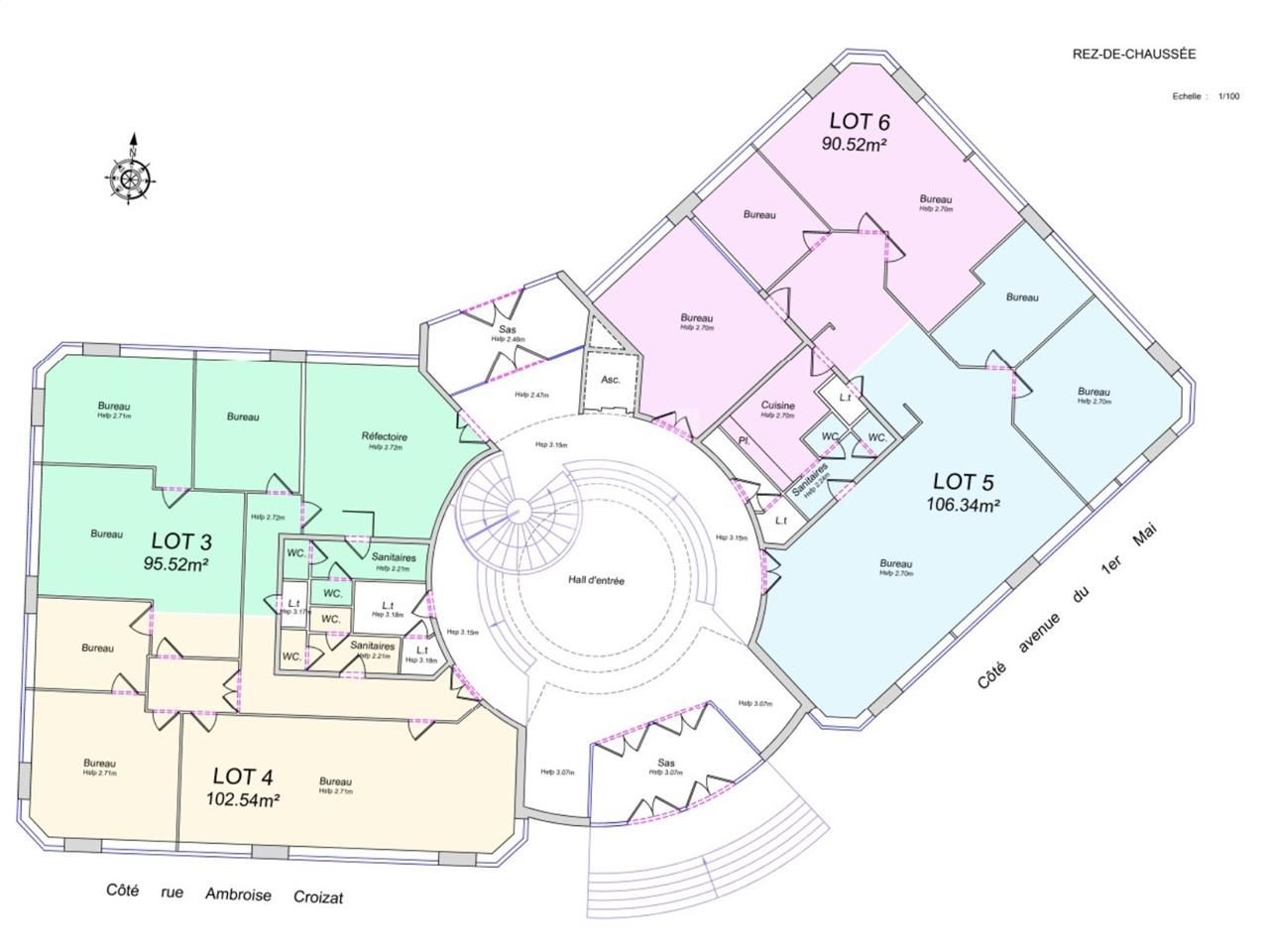 Vente bureaux 1790 m² divisibles à partir de 89 m²