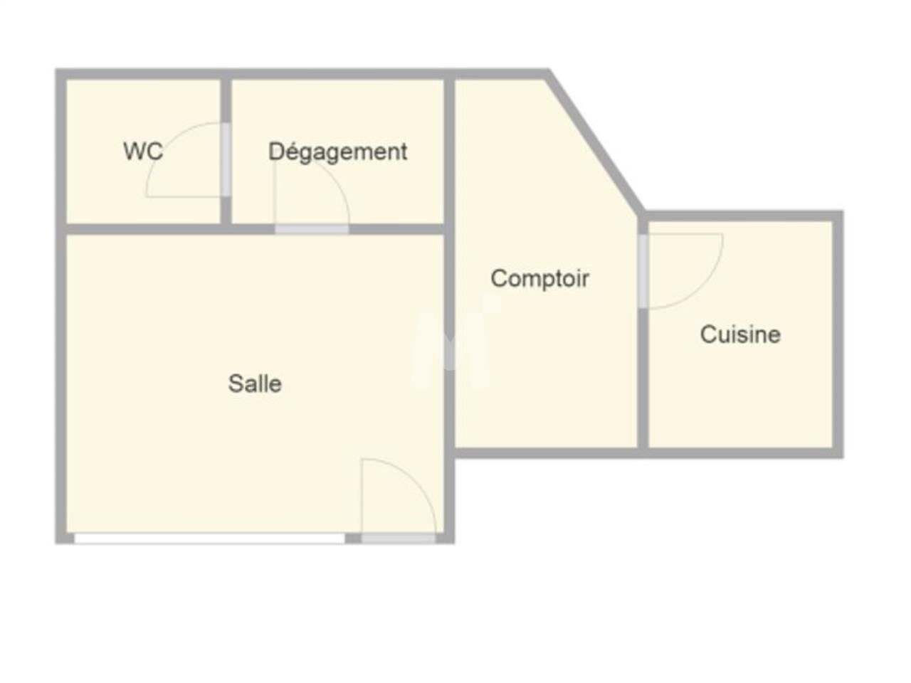 Location locaux commerciaux 55 m² non divisibles