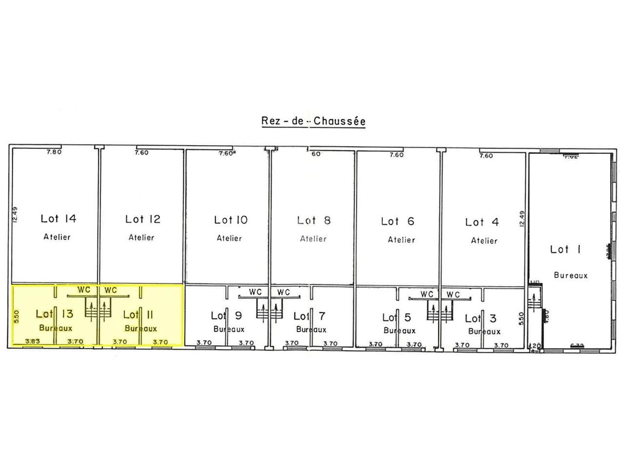 Vente bureaux 159 m² non divisibles