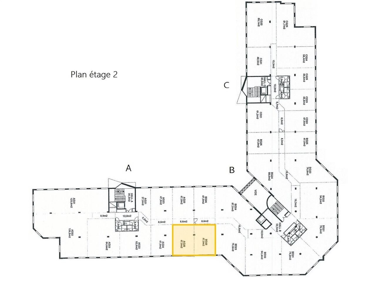 Vente bureaux 90 m² non divisibles