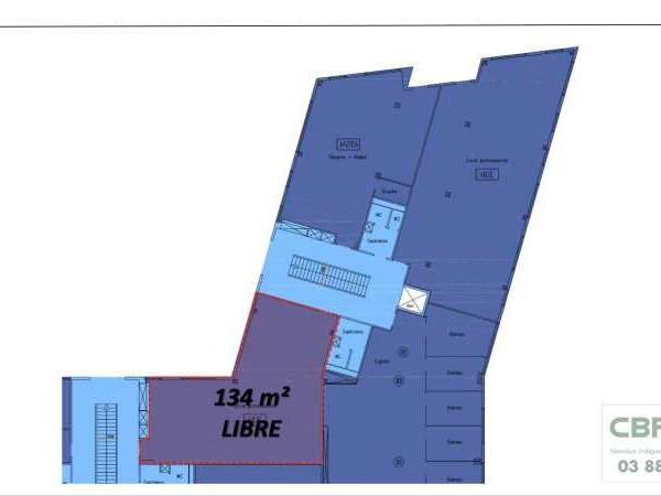 Location bureaux 212 m² non divisibles