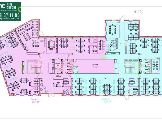 Location bureaux 2201 m² non divisibles