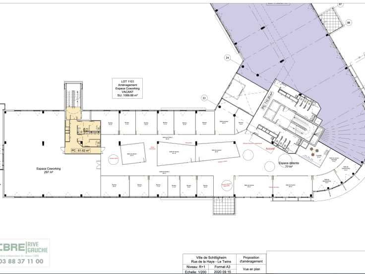 Bureaux fermé Coworking bureaux 910 m² divisibles à partir de 9 m²