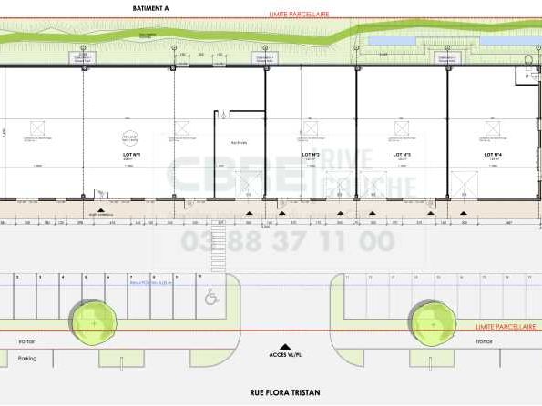 Location entrepots 136 m² non divisibles