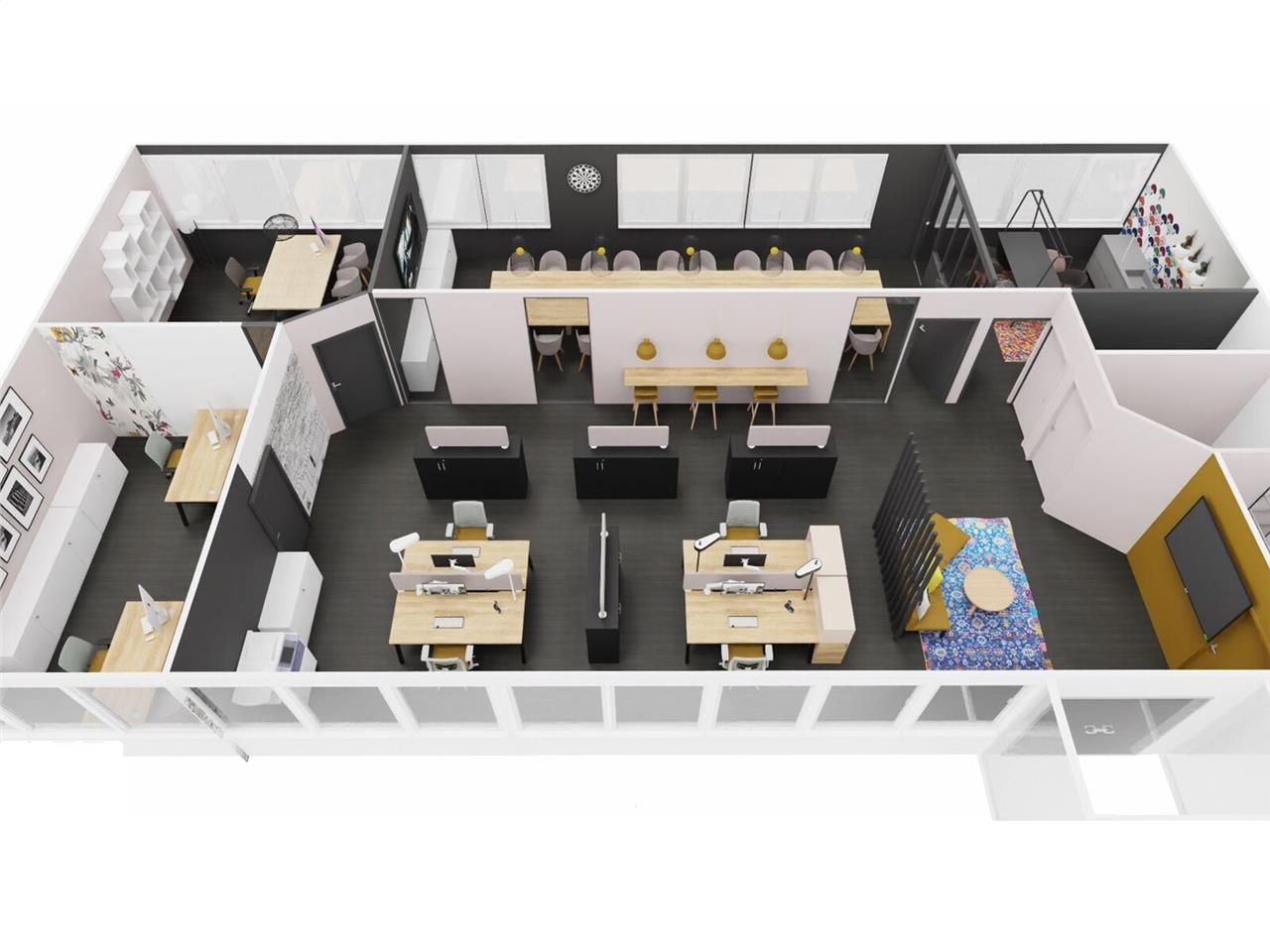 Location bureaux 200 m² non divisibles