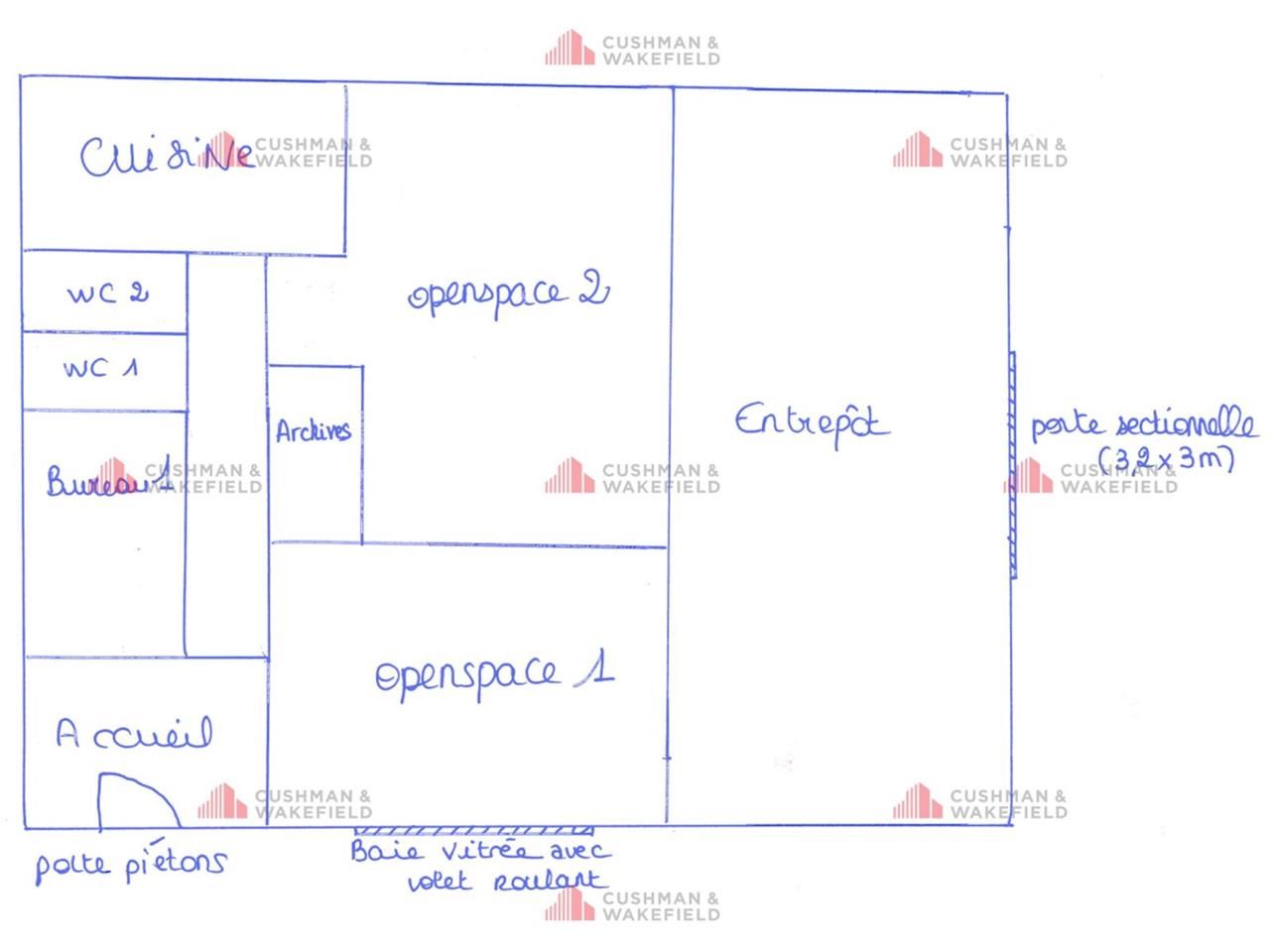 Vente entrepots 250 m² non divisibles