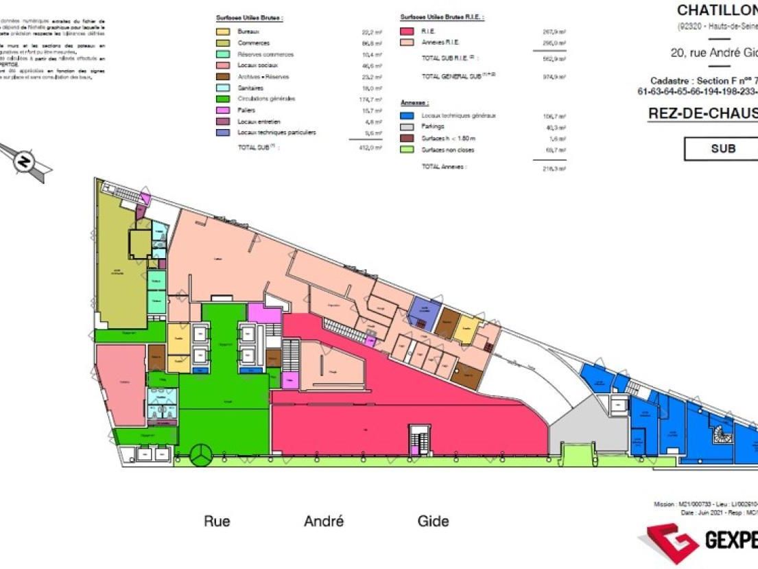 Location Bureaux 10833 m² divisibles 92320 Châtillon
