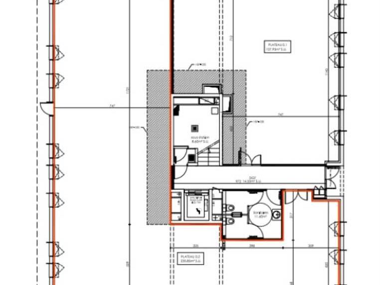 Location bureaux 250 m² non divisibles