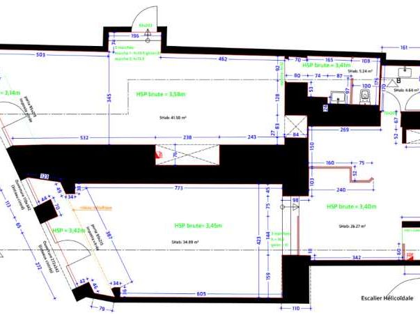 Location locaux commerciaux 190 m² non divisibles