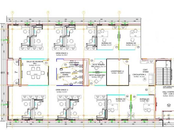 Location bureaux 357 m² non divisibles