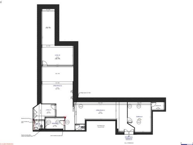 Location bureaux 160 m² non divisibles