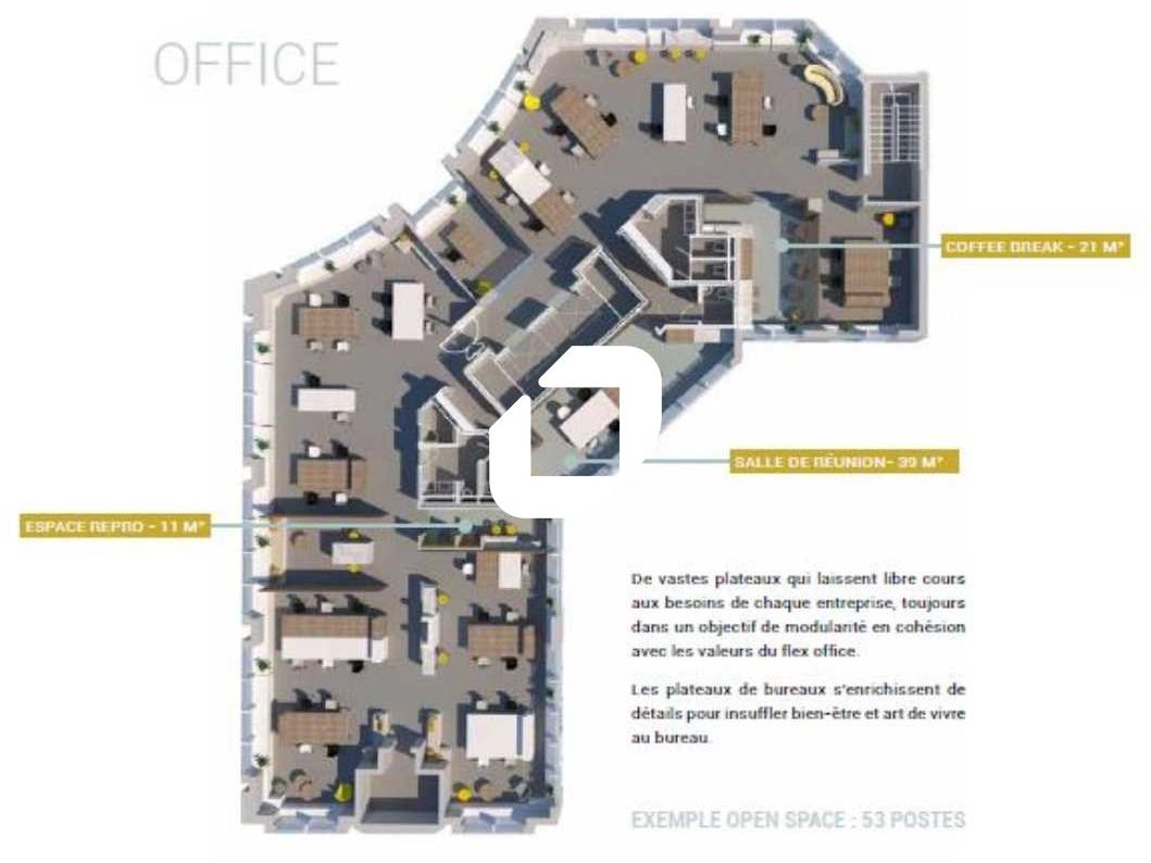 Location bureaux 1012 m² divisibles à partir de 473 m²