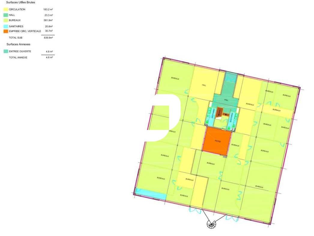 Location bureaux 800 m² divisibles à partir de 400 m²