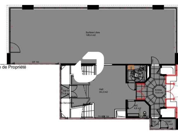 Location bureaux 546 m² non divisibles