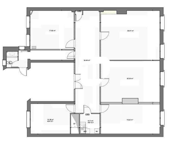 Location bureaux 144 m² non divisibles
