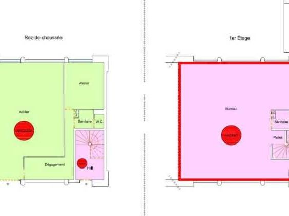 Location bureaux 150 m² non divisibles