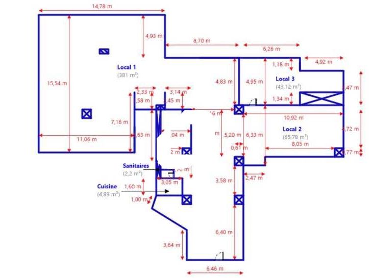 Vente bureaux 390 m² non divisibles