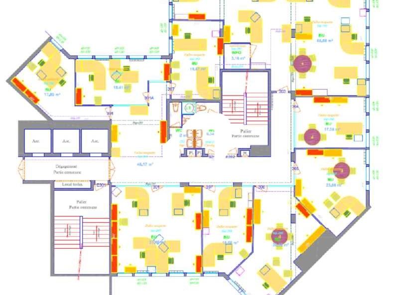 Location bureaux 1303 m² divisibles à partir de 134 m²
