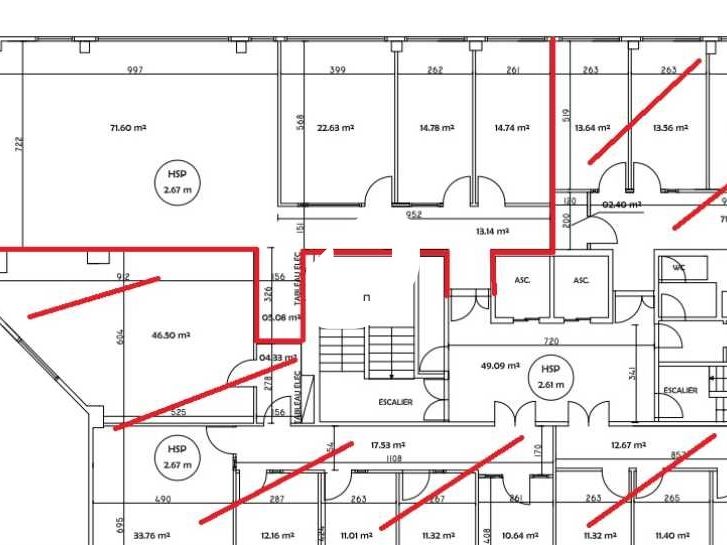 Location bureaux 471 m² divisibles à partir de 155 m²
