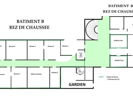 Location bureaux 269 m² divisibles à partir de 59 m²