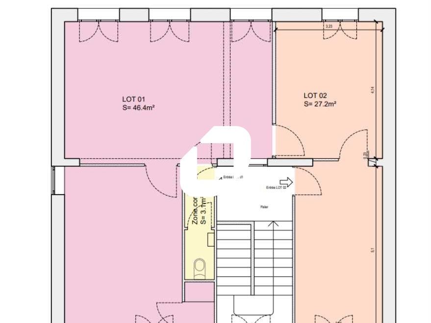 Location bureaux 80 m² divisibles à partir de 50 m²
