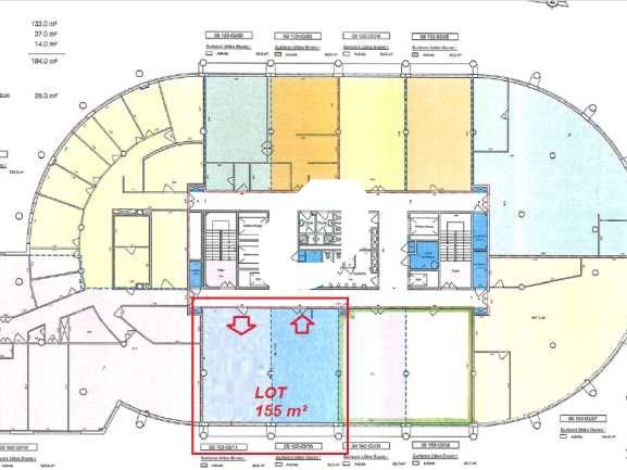 Location bureaux 155 m² non divisibles