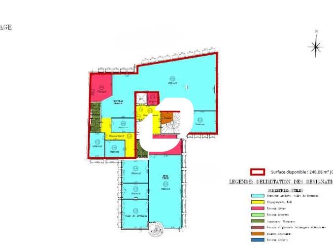 Location bureaux 247 m² non divisibles
