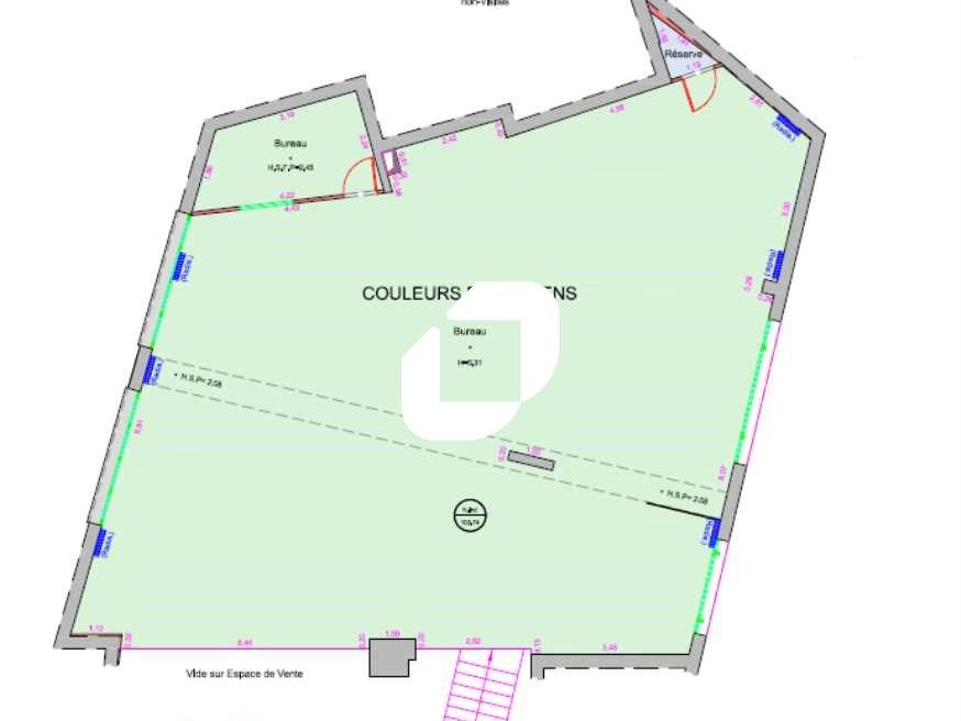 Location locaux commerciaux 429 m² non divisibles