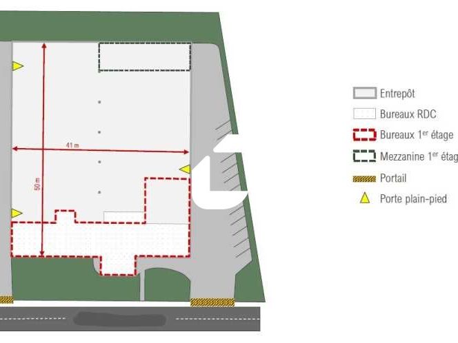 Location entrepots 2596 m² non divisibles