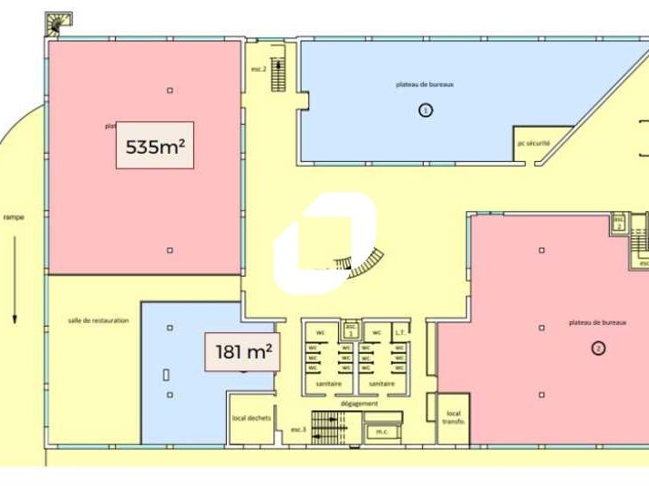 Location bureaux 2874 m² divisibles à partir de 181 m²