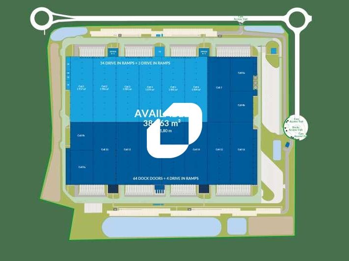 Location entrepots 38163 m² non divisibles